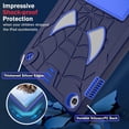 thumbnail image 5 of Allytech Case for Lenovo Tab M10 3rd Gen 10.1 inch 2022, Rugged Case with Hidden Kickstand & Adjustable Shoulder Strap, Thickned Silicon Edges Shockproof Case - Navy+Blue, 5 of 6