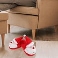 thumbnail image 3 of GOOHOCHY Pantuflas navideñas de Papá Noel de algodón, cálidas y antideslizantes, para adultos y niños, para el hogar y las vacaciones., 3 of 8