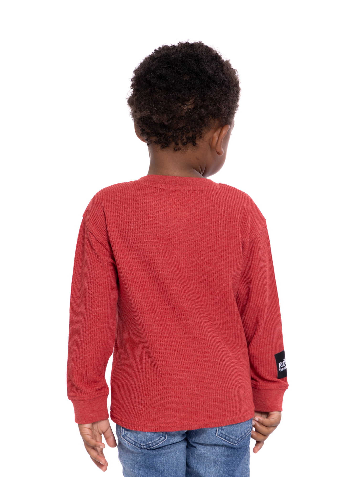 Rudolph the Red-Nosed Reindeer Toddler Boys Thermal Henley Shirt with Long Sleeves, Sizes 12M-5T