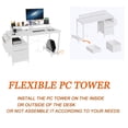 thumbnail image 3 of 47.3" Computer Desk Office Desk Study Table Workstation with 2 Drawers and Side Pocket Home Office Furniture for Home Office,White, 3 of 7