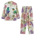 thumbnail image 7 of SEANATIVE Floral Hummingbird Button Up Pajamas for Women Long Sleeve Nights Shirts Plue Size XS Pajama Set Womens Sleepwear Sets 2 Piece Nightwear for Women Pajama, 7 of 7