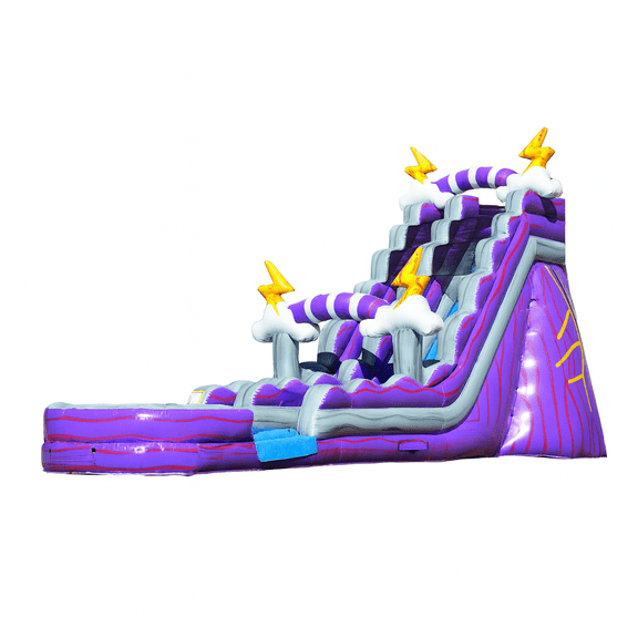 JumpOrange 19’ Thunder Commercial Grade Water Slide with Splash Pool for Kids and Adults (with Blower), Outdoor Indoor, Wet Dry Use, Tall Inflatable