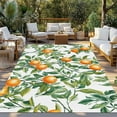 thumbnail image 3 of Fsddascl Green Leaves Orange Outdoor Rug for Patio/Deck/Porch, Non-Slip Large Area Rug 4 x 6 Ft, Summer Farmhouse Botanical Indoor Outdoor Rugs Washable Area Rugs, Reversible Camping Rug Carpet, 3 of 5