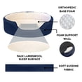 thumbnail image 3 of FurHaven Pet Dog Bed | Orthopedic Faux Sheepskin & Suede Oval Lounger Pet Bed for Dogs & Cats, Navy, Small, 3 of 6