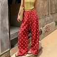 thumbnail image 2 of COMVALUE Palazzo Pants for Women Wide Leg Flowy Pants with Pockets Elastic Mid Waist Summer Beach Vacation Outfits Lightweight (Red, XL), 2 of 7