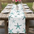 thumbnail image 6 of Table Runners 90 Inches Long Dress Scarves, Teal Starfish Coastal Farmhouse Coffee/Dining/Kitchen Table Decor Table Runner for Living Room, Summer Beach Ocean 13x90 Inch, 6 of 9