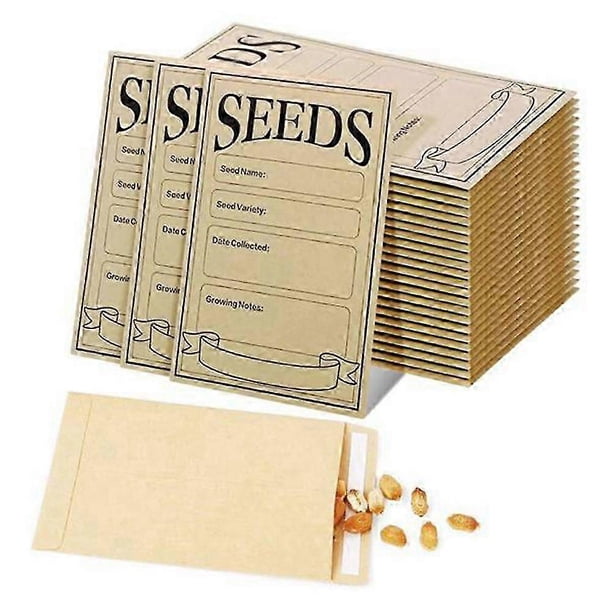 200 sobres para semillas, sobres pequeños de papel kraft autosellantes para almacenamiento de semillas, sobres resellables para guardar semillas.