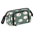 thumbnail image 2 of Nylon Fish Mouth Pencil Case with Large Capacity Zipper Pencil Pouch Green Baseball Pattern Pencil Bag Organizers, 2 of 7