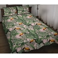 thumbnail image 1 of Tucán verde tropical selva palmera patrón Edredón Juego de Cama, 1 of 5