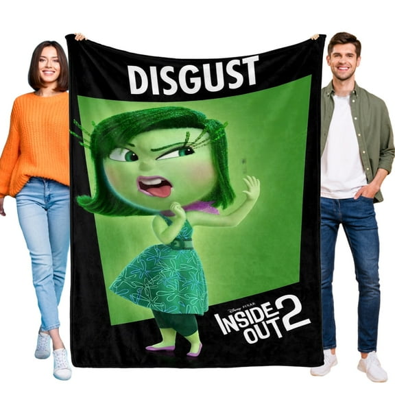 Inside Out 2 Disgust Blanket for Kids, Soft Warm Flannel Throw Blanket for Boys Girls, 30x40 Inch Small Blanket for Sofa Couch Gifts Home Decor