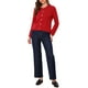 thumbnail image 2 of Suéter de Cardigan de Botones INSPIRE CHIC para Mujer, de Manga Larga, Cuello Redondo, Sólido, Casual, Tejido, Color Rojo, 2 of 6