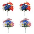 thumbnail image 3 of 4th Of July Flower Decorations, 4PCS Red Blue White Cemetery Flower, Independence Day, Home Party Decor,Memorial Day GraveFlowers for Home Wedding Party Decor, 3 of 9