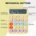 thumbnail image 3 of Mechanical Switch Calculator with Big Buttons, Calculators Desktop, 12 Digits, Large LCD Display, Desk Calculator, Cute Pink Calculators for Teachers Students Basic Office (Yellow), 3 of 14