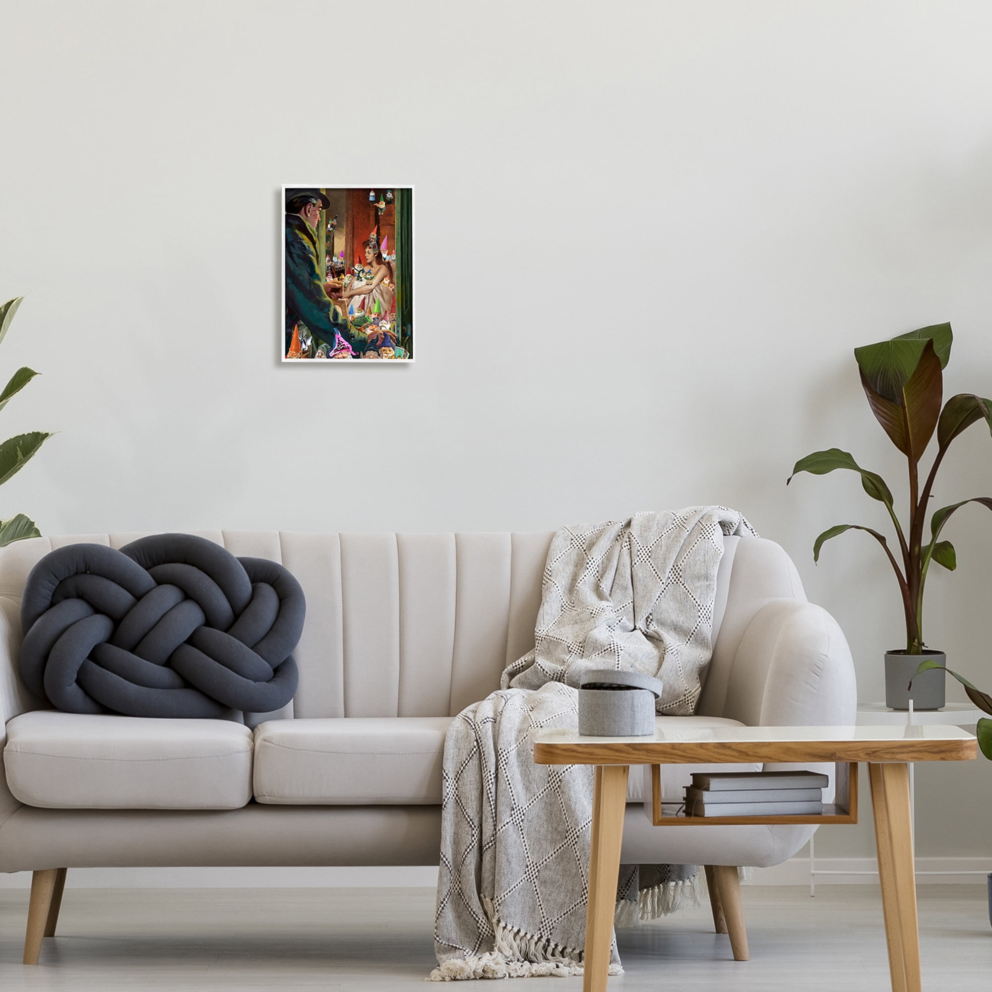 Stupell Industries Traditional Painting People Humorous Vivid Garden Gnomes Framed Wall Art, 11 x 14, Design by Barry Kite