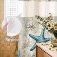 thumbnail image 3 of No Hook Shower Curtain, Teal Starfish Coastal Shower Curtains for Bathroom with See Through Top Window, Vintage Summer Beach Nautical Waterproof & Washable Bath Curtain Stall 48"x72", 3 of 9