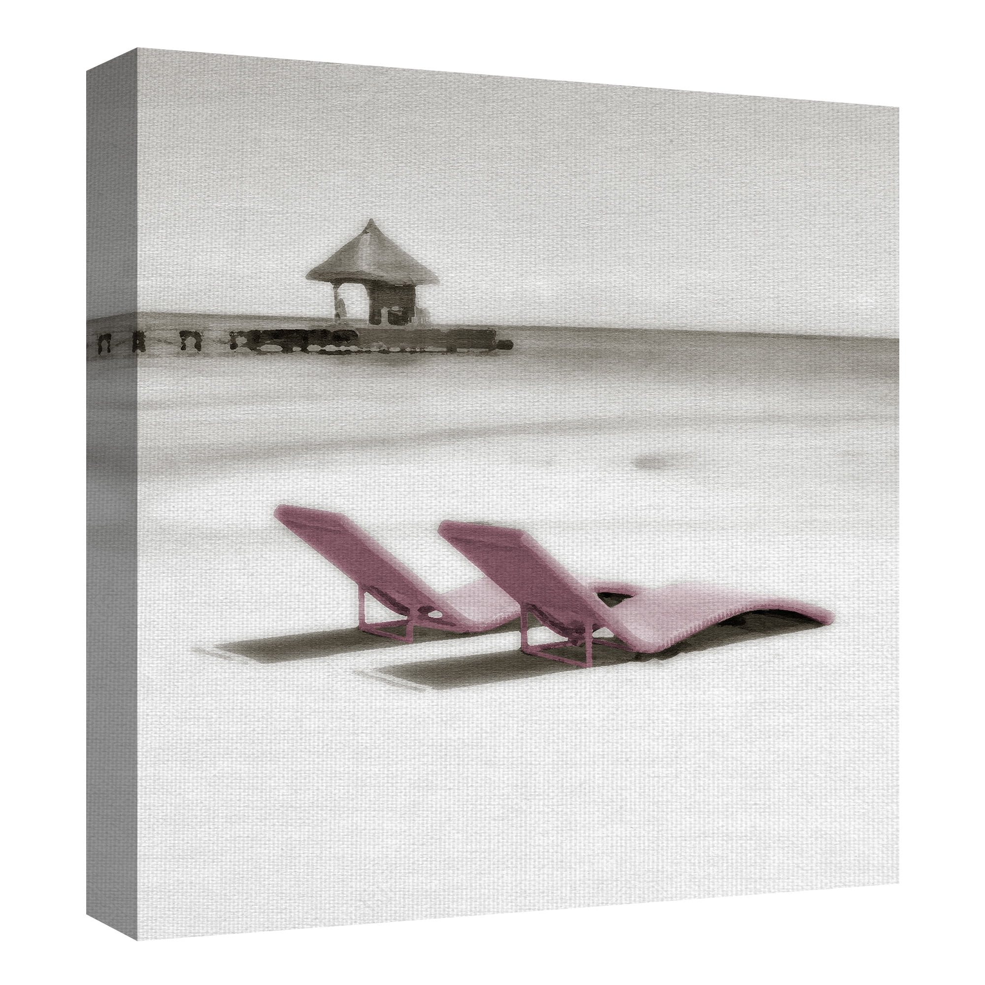 Masterpiece Art Gallery Reservations For Two Beach Chairs By Noah Bay Canvas Art Print 24" x 24"