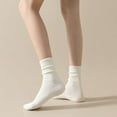 thumbnail image 5 of SuTry Womens Tube Socks Fall Winter Casual Solid Color Mid Length Athletic Socks Comfy Fabric for Daily Gym Wearing(White,Free Size), 5 of 8
