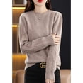 thumbnail image 4 of Maydear Womens Crewneck Cable Wool Sweater, Casual Long Sleeve Pullover Tops, 4 of 5