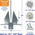 Better Boat Boat Anchor Kit Fluke Anchor with Anchor Chain and Boat