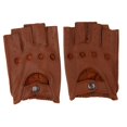 thumbnail image 1 of kurtrusly Retro PU eather Men Fingerless Driving Cycling Gloves Brown Button XL 1Set, 1 of 6