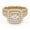 Yellow Gold, variant on Double Halo Bridal Set Ring for Women, 2 Carat (ctw) Round Cut Lab Grown Diamond Half Eternity Engagement Wedding Ring In 14K White Gold Over Sterling Silver F-G-H SI Quality -6