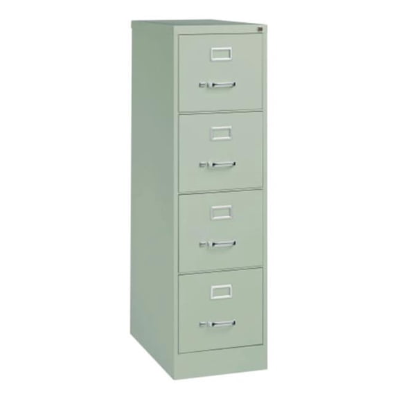 Alera ALEHVF1552LG 15 x 25 x 52 in. Economy Vertical File & 4 Letter-Size File Drawers - Light Gray
