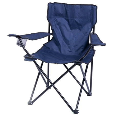 Portable Folding Outdoor Camping Chair With Can Holder Navy