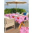 thumbnail image 4 of Outdoor Tablecloth with Umbrella Hole and Zipper, Valentines Love Heart Rectangle Table Cloth 60x102 Inch Waterproof Tablecloth, Romantic Pink Red Black Picnic Table Cover for Patio Camping, 4 of 7