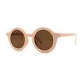 thumbnail image 2 of Kids Child Size Thick Plastic Round Circle Lens Retro Sunglasses Beige Brown, 2 of 4