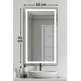 thumbnail image 2 of Espejo Luz LED para Baño con Iluminación Regulable,50×70 cm, Vidrio Templado, Rectangular, Control Táctil 3 Tonos de Luz, Montaje en Pared, 2 of 11