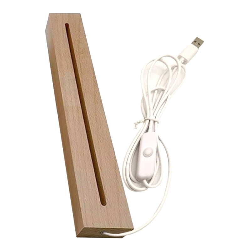 USB Wooden LED Light Base for Resin Art Ornament Crystal Glass Display Stand LED Lights Display Base 