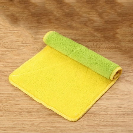 

Wrea 2 Pieces Double-sided Microfiber Dish towels Thickening Cloth Dish Nonstick Oil Absorbent Kitchen Towels
