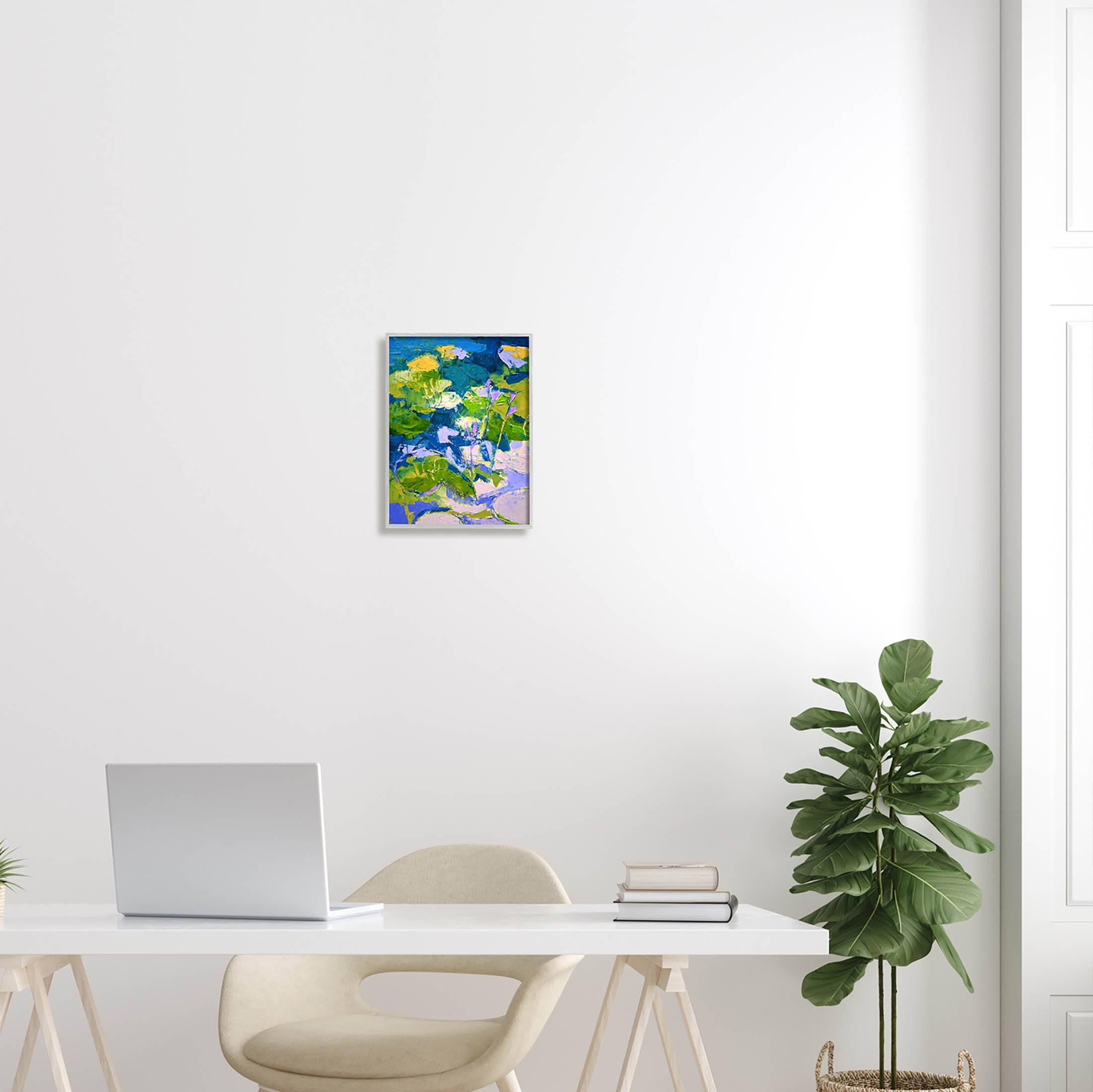 Stupell Industries Bold Pond Botanicals Lotus Flowers Painting Gray Framed Art Print Wall Art, Design by Dorothy Fagan
