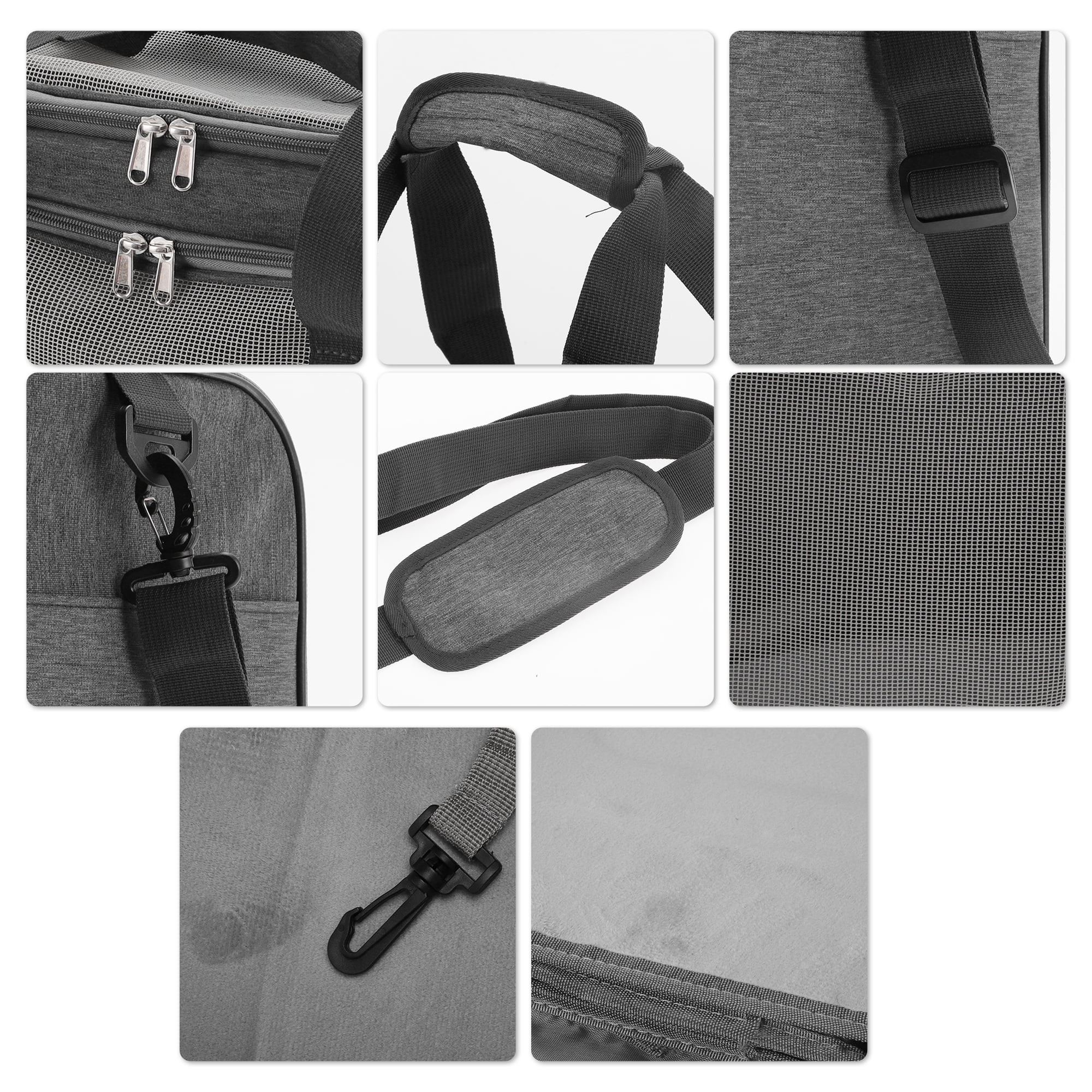 Unique Bargains Foldable Transport Box with Removable Plush Mat Gray
