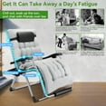 thumbnail image 6 of VECUKTY XXL Zero Gravity Chair Lounge Chair, 550lb Capacity 33-Inch Padded, Folding Outdoor Recliner for Patio, Lawn, Indoor, Grey, 6 of 10