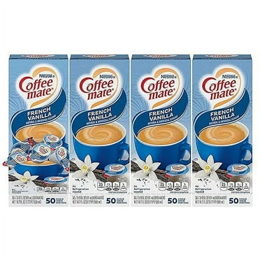 Nestle Coffee Mate Coffee Creamer, French Vanilla, Liquid Creamer Singles, Non Dairy, No Refrigeration, Box of 50 Singles (Pack of 4)