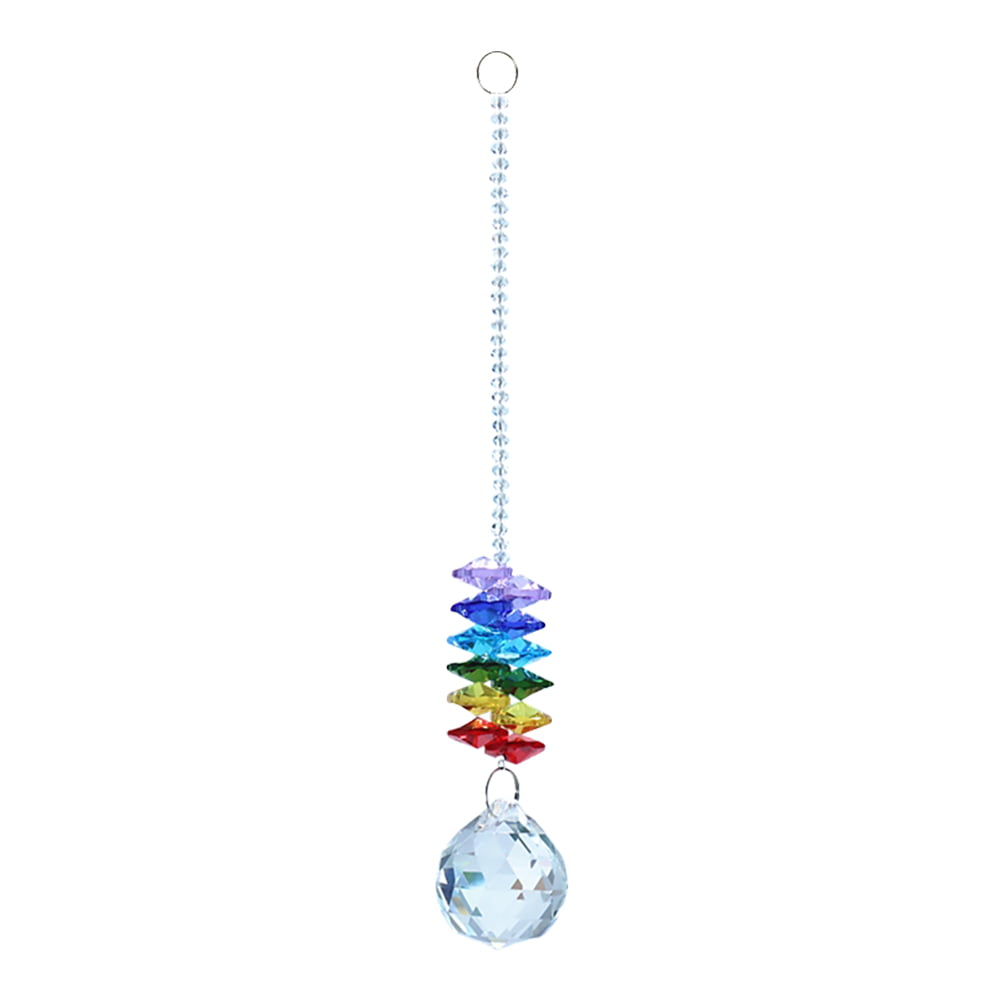 H&D 7pcs Crystal Drop Prisms Suncatcher Hanging Pendant Crystal Chandelier Decor 