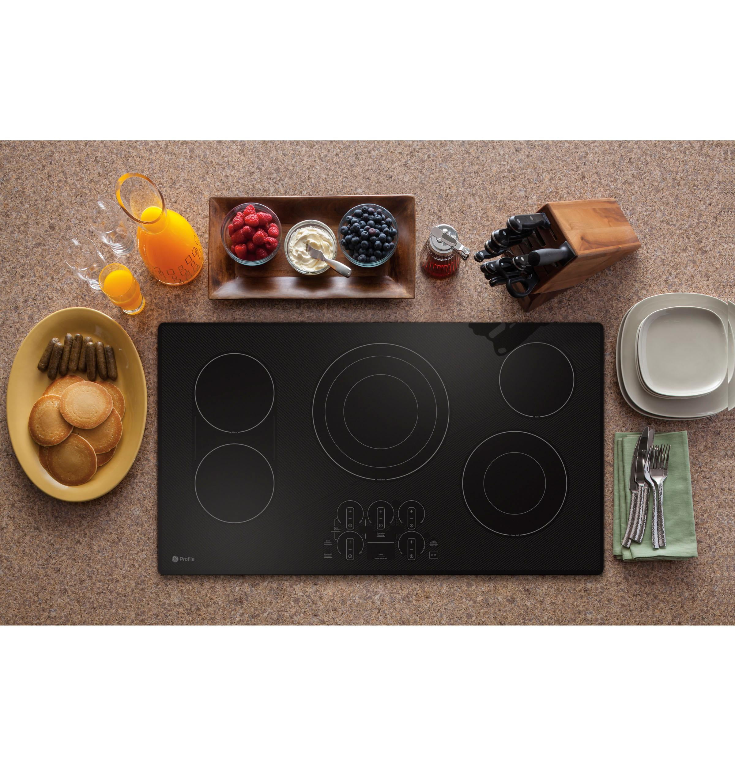 Ge Profile Pep7036 36" Wide 5 Burner Electric Cooktop - Black