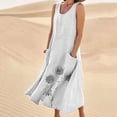 thumbnail image 1 of FcBaudy Robe Sans Manches à Col Rond, Robes d'Été pour Femmes, Nouvelles Robes Sans Manches en Lin Imprimé à Col Rond pour Femmes, 1 of 9