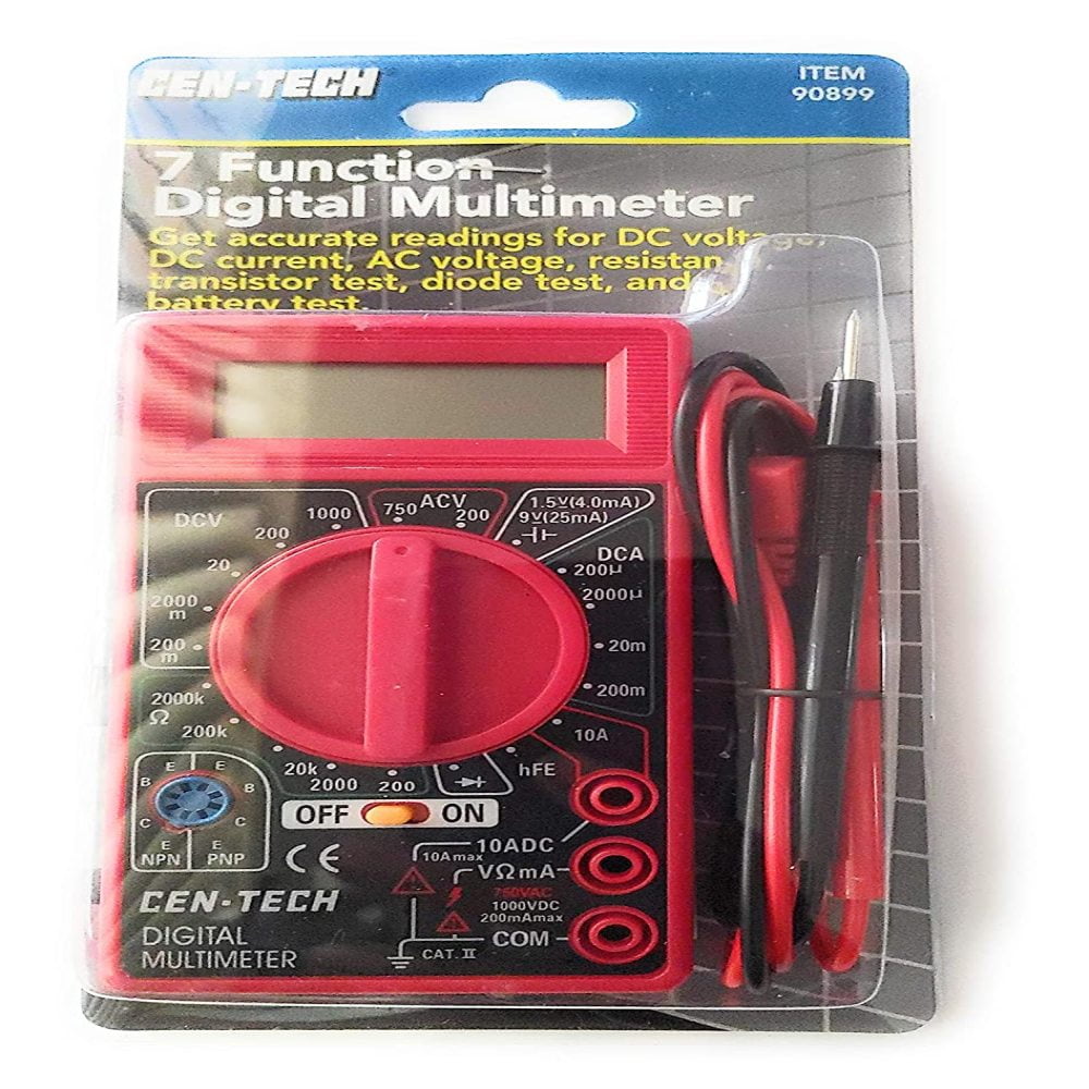 Brand New Digital Ohm Volt Amp Meter Ac Dc Voltmeter Multimeter Red Cen-Tech 