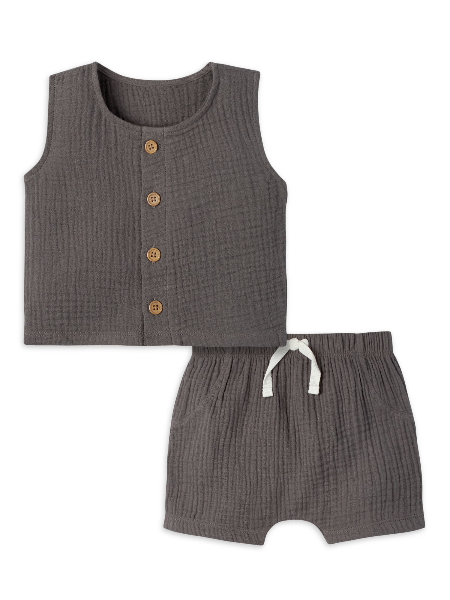Modern Moments by Gerber Baby Boy Top and Short Outfit Set, 2 Piece, Sizes 0/3 Months-24 Months - image 3 of 11