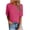 Hot Pink, variant on Inleife Womens T-Shirts Women's Fashionable Casual Solid Color Pleated Neck Short Sleeved Top Shirt Sizes Army Green L