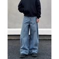 thumbnail image 2 of Reppunk Men’s Light Wash Baggy Wide Leg Denim Jeans, Relaxed Loose Fit High Waist Denim Pants, Business Casual Versatile Office Daily Straight Trousers, 2 of 6