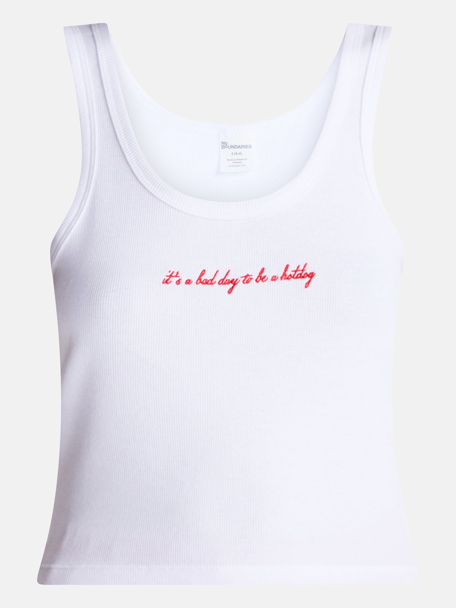 No Boundaries Ribbed Graphic Game-Day Tank Top, Women's and Women's Plus Sizes XXS-4X