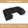 thumbnail image 3 of Ovios 135'' x 68'' U-Shaped Oversized Sectional Sofa Modern Modular Cloud Couch with Deep Seat Plush Corduroy Upholstered Large Comfy Sofa for Living Room, No Assembly, Black, 3 of 5