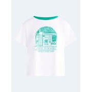 Free Assembly Women's and Women's Plus Cotton Cropped Boxy Tee with Short Sleeves, Sizes XS-4X