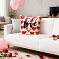 thumbnail image 3 of Valentine's Day Heart Decorative Pillow Cover - Romantic Couple Gift, Soft Washable Cushion Cover for Sofa, Couch, Bedroom, and Festive Home Decor to Enhance Valentine’s Atmosphere, 17.71*17.71in, E, 3 of 6