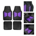 thumbnail image 3 of FH Group Universal Fit 4-Piece Full Set  Floor Mats 2 Tone Purple Black w/ Free Air Freshener, 3 of 9