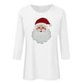 thumbnail image 4 of asdoklhq Christmas Sweatshirts for Women Ladies' Christmas Round Neck 3/4 Sleeve T-shirt Shirt White L, 4 of 4