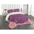 thumbnail image 3 of Ambesonne Purple Mandala Quilted Bedspread Set 3 Pcs, Abstract Eastern, King Size, Multicolor, 3 of 5
